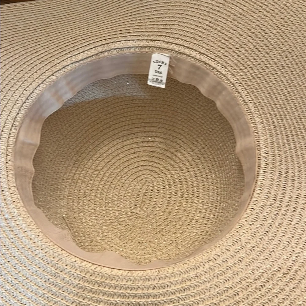 Beige Sun‎ Hat with Pink Sequins HELLO SUMMER